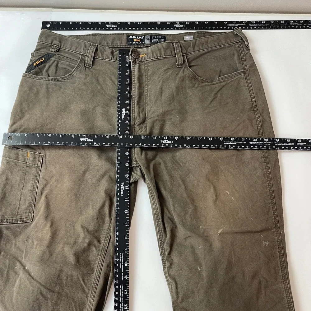 Ariat Pants Mens 40x32 Brown Rebar M4 Relaxed Straight Canvas Workwear Outdoor